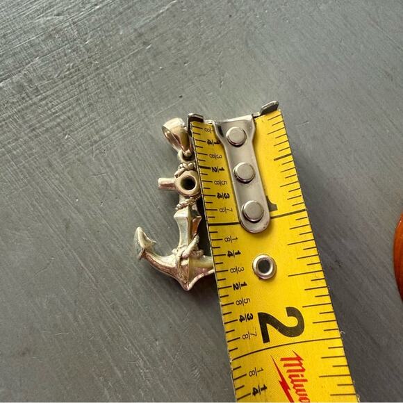 925 Sterling Silver Anchor Pendant for Necklace - Picture 4 of 9